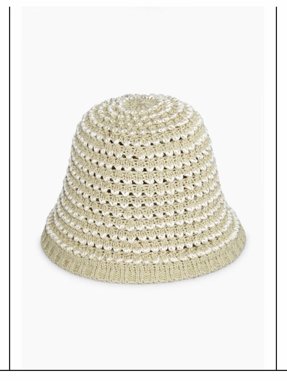 COS Crochet Bucket Hat - Cream/Beige